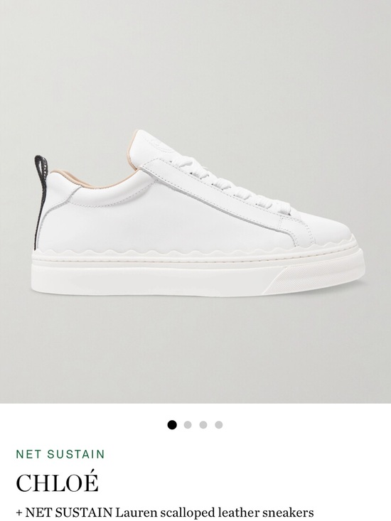 Shoes - Chloé Scalloped White Leather Sneakers